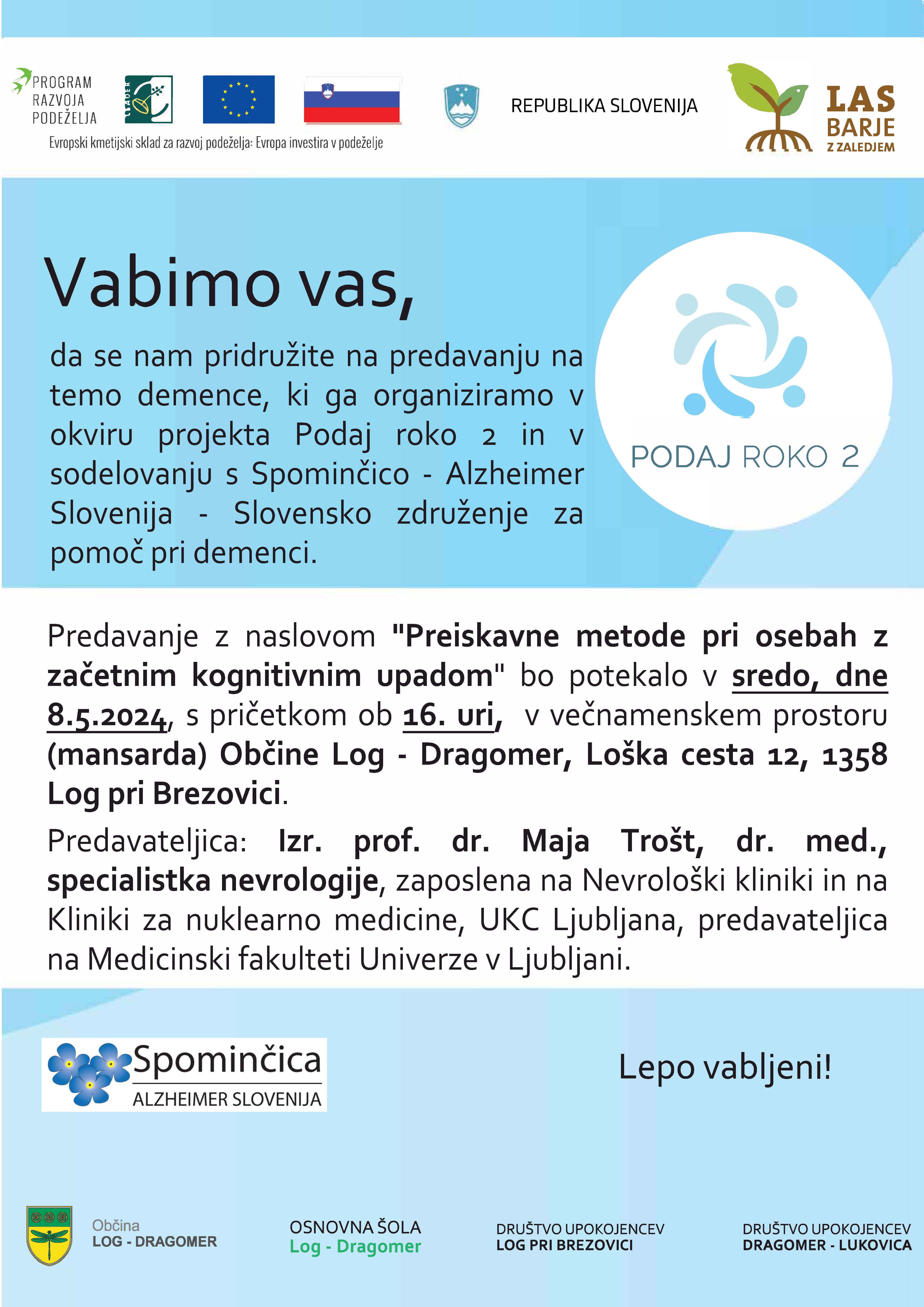 01_VABILO_podaj roko 2_PREDAVANJE_DR MAJA TROŠT_MAJ_2024